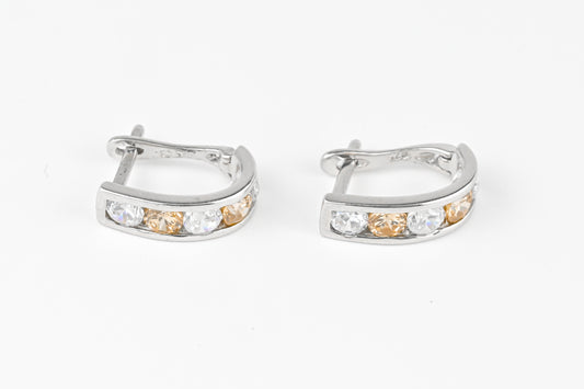 Silver Kids Earrings with Zirconia stones