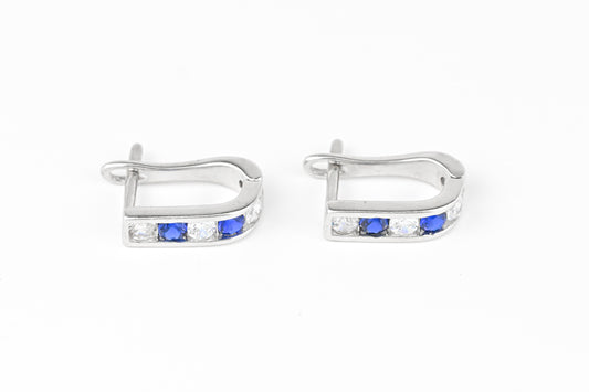 Silver Kids Earrings with Zirconia stones