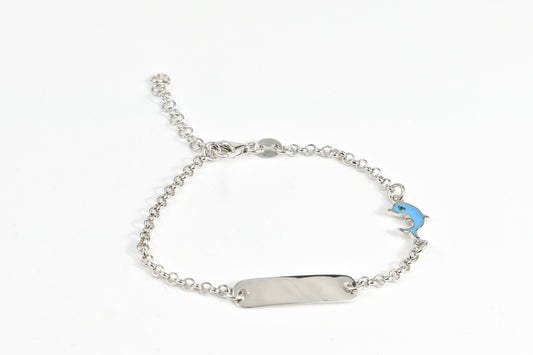 Silver Bracelet Blue Dolphin