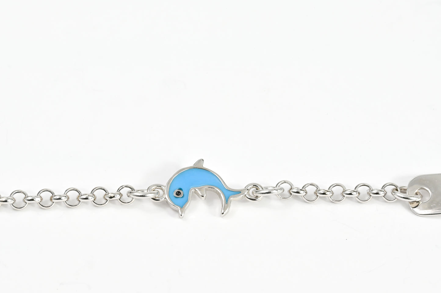 Silver Bracelet Blue Dolphin