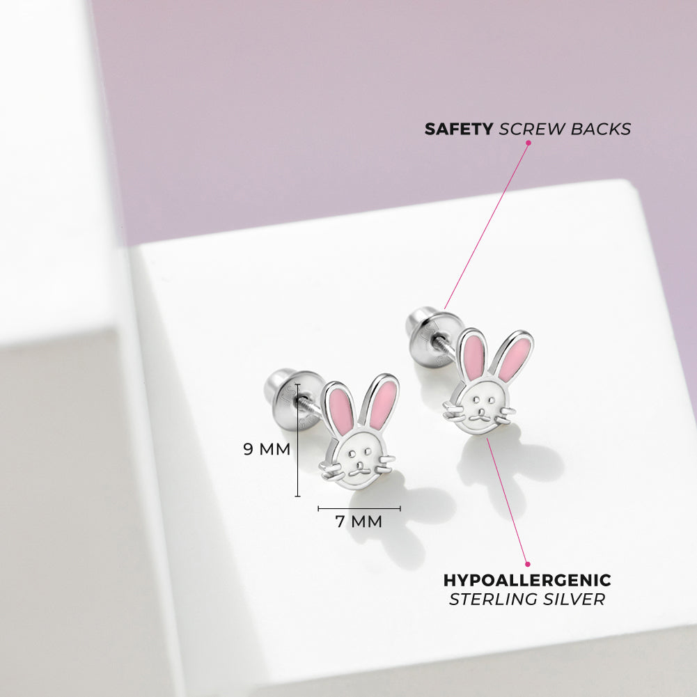 Rabbit Kids Silver Earrings