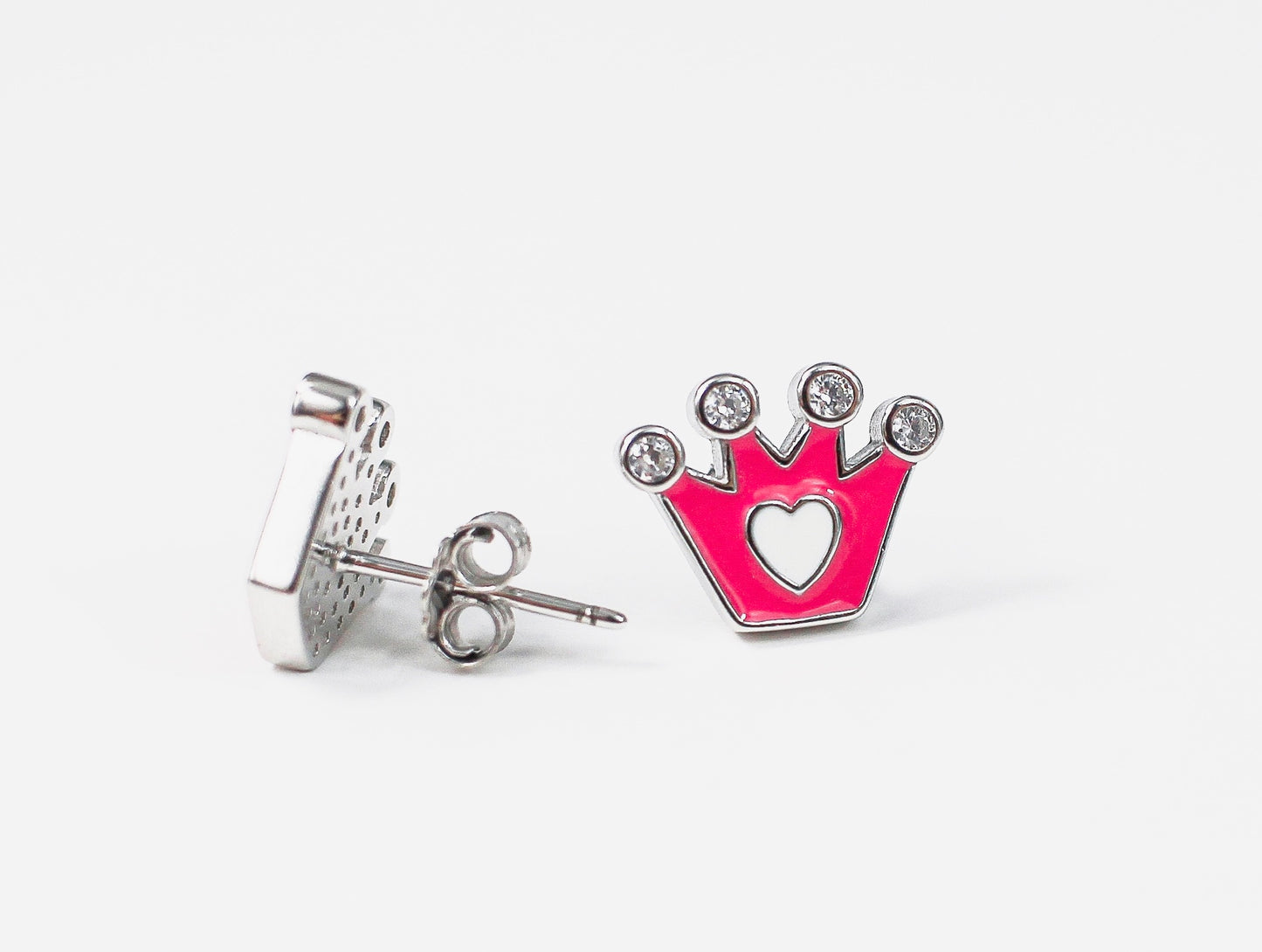 Kids Earrings Princess Silver